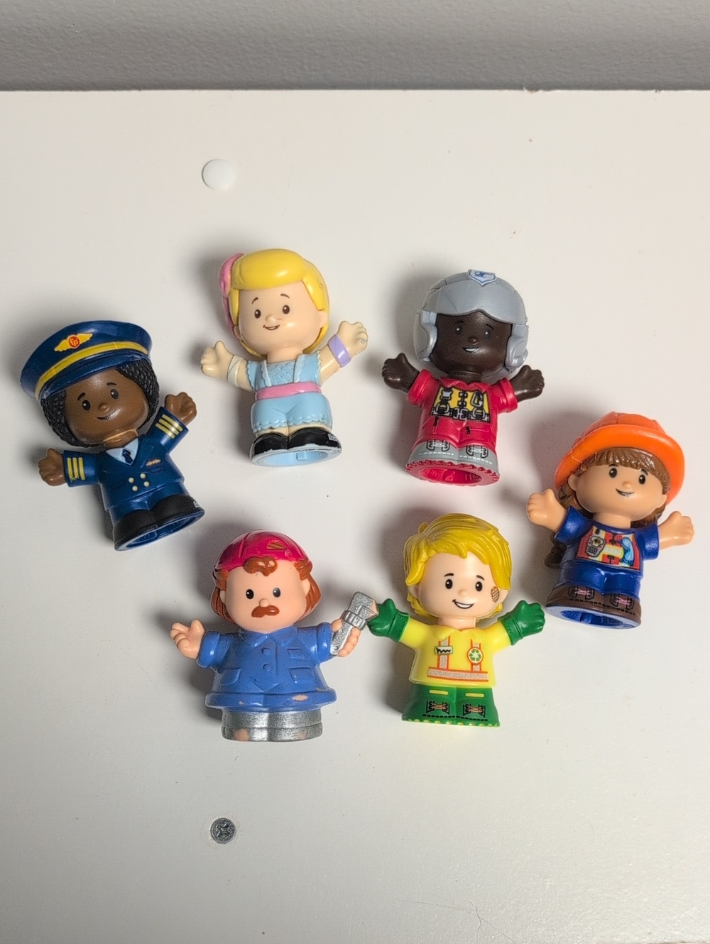 Fisher Price Little People Lot 6 Figures EUC Mechanic Construction Toy